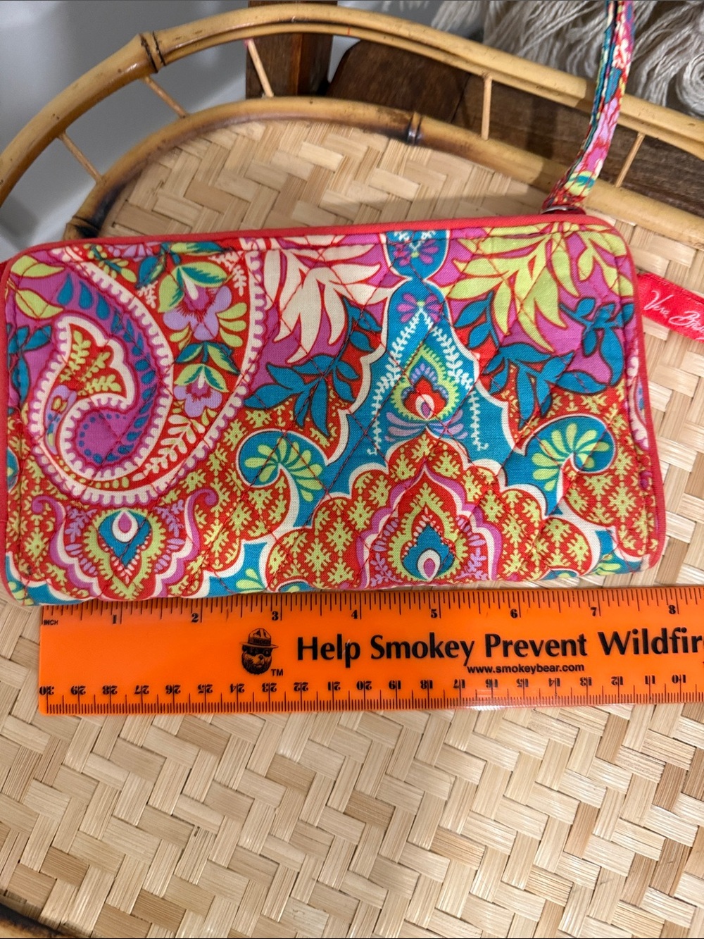 Vera Bradley Paisley in Paradise Accordion Zip Wristlet Wallet Pink Floral - Picture 10 of 10